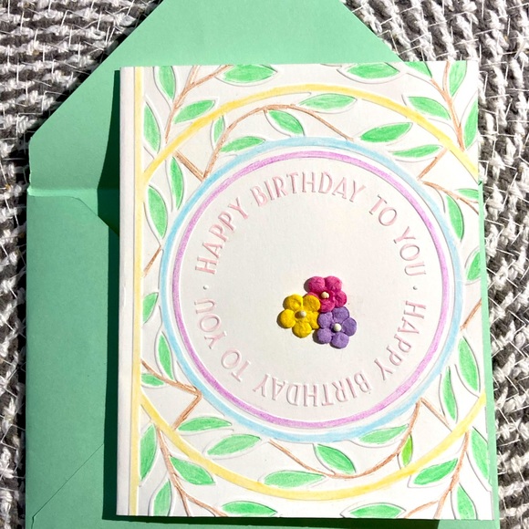 💚💝Hand painted and embossed Birthday card - Picture 1 of 5